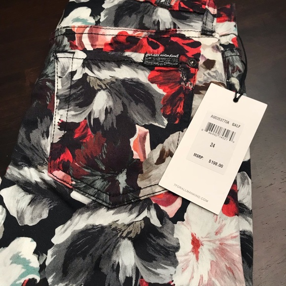 NWT 7 For All Mankind GORGEOUS floral jeans. Sz24 - Picture 4 of 8